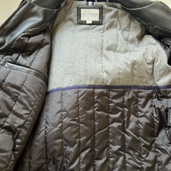 COLE HAAN Vegan Leather Shirt Collar Jacket - Picture 9 of 11